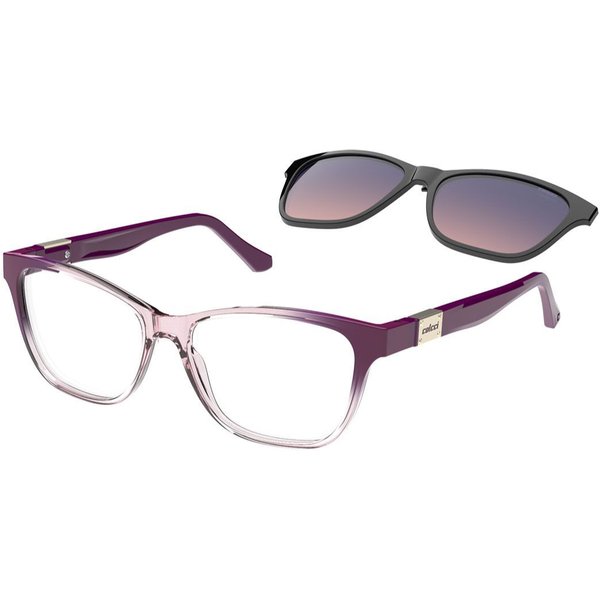 Colcci Bandy 7 with Clip-on C6242CB154 Women’s Eyeglasses Purple Size 54 - Blue Light Block Available