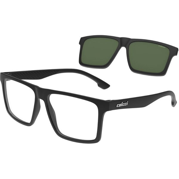 Colcci Bandy 8 with Clip-on C6248A1456 Men's Eyeglasses Black Size 56 - Blue Light Block Available