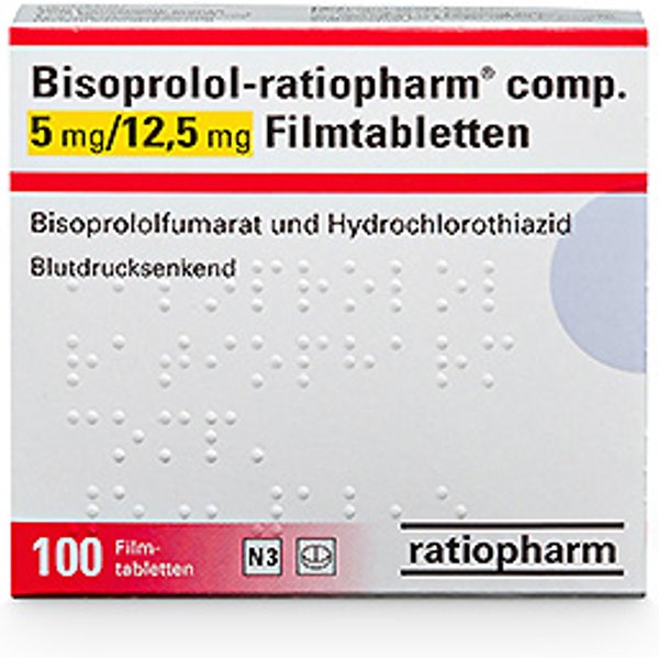 Bisoprolol-ratiopharm® comp. 10 mg/25 mg 100 St.