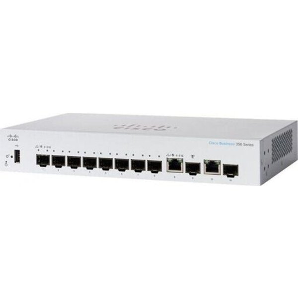 Cisco Business 350 Series CBS350-8S-E-2G - Commutateur - C3 - Géré - 8 x Gigabit SFP + 2 x combo Gigabit Ethernet / SFP Gigabit - Montable sur rack - remanufacturé