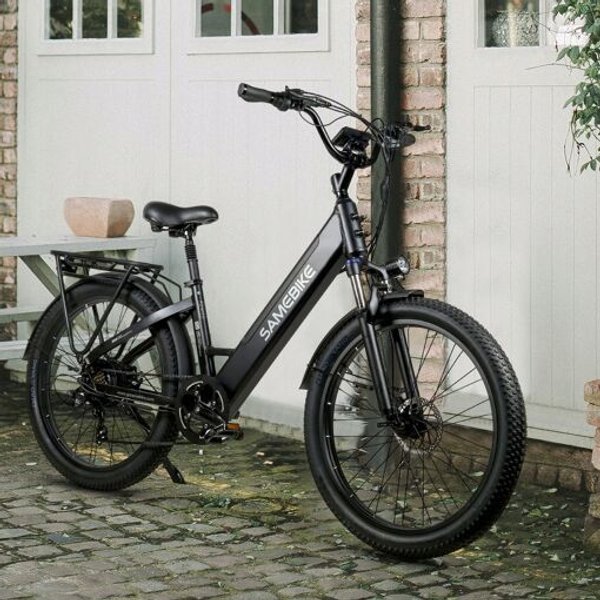 Samebike Rs-A01 Plus Noir Vélo Électrique Urbain Mixte Cadre Bas 250w Batterie 48v 14ah Autonomie 100km Shimano 7
