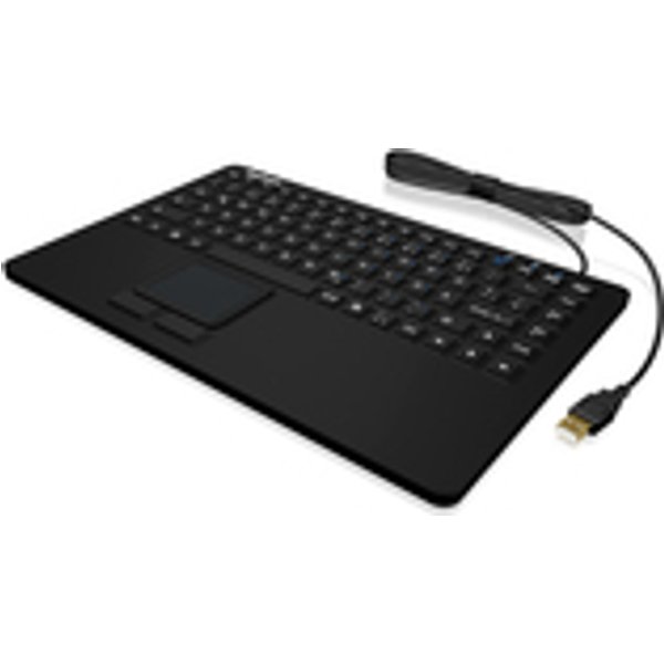 KeySonic KSK-5230 IN (US) Industrie Tastatur - USB - Touchpad - schwarz - 2 Maustasten - wasserdicht IP68 - Mini - Kabelgebunden - USB - Membran Key Switch - QWERTY - Schwarz