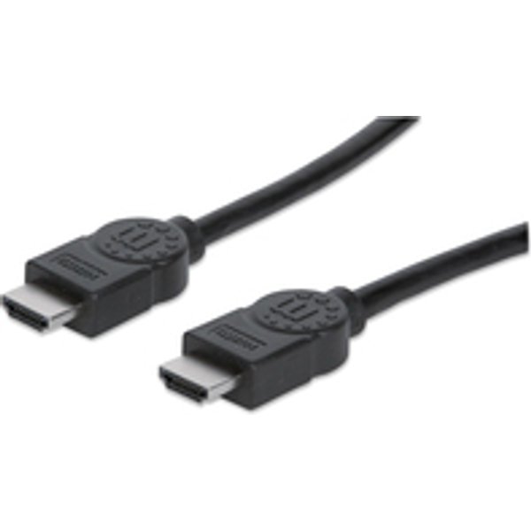 Manhattan High Speed HDMI Kabel, 3D, 4K@30Hz, HDMI Stecker auf Stecker, geschirmt, schwarz, 5 m