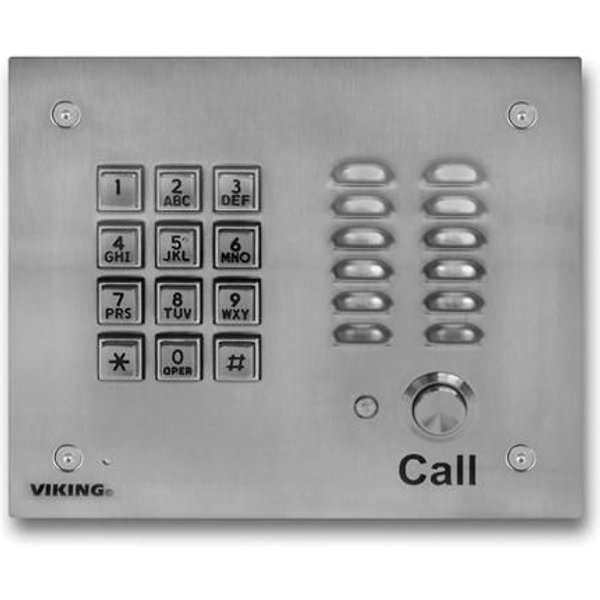 Viking Electronics K-1700-3 Stainless Handsfree Phone with Key Pad