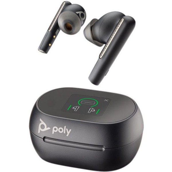 Poly Voyager Free 60+ UC Carbon Black Wireless Earbuds w/ Touchscreen Charging Case - USB-C