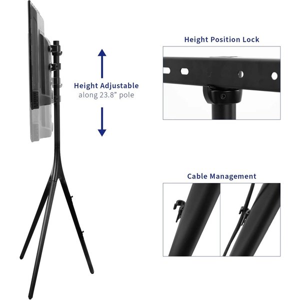 VIVO Easel Stand for 45" to 65" TVs - Black