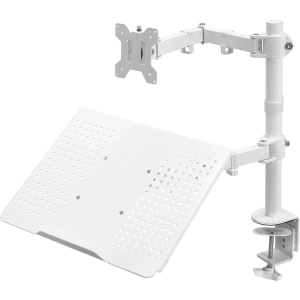 VIVO Single Monitor and Laptop Desk Mount - White