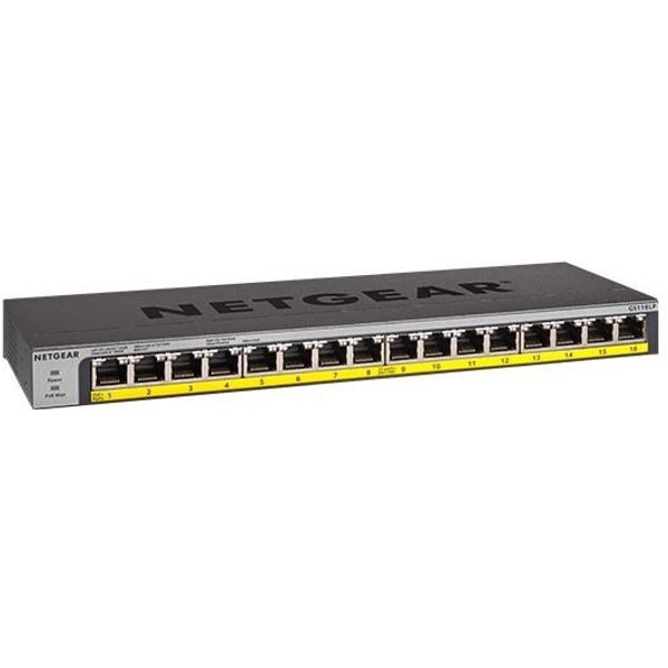 Netgear GS316P 16-Port Unmanaged Switch (16x Gigabit PoE+)