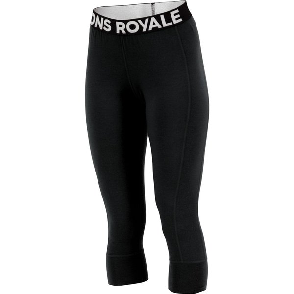 Mons Royale Cascade Merino Base Layer 3/4, thermobroek, dames, zwart