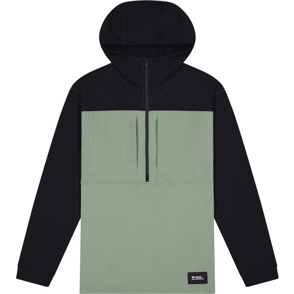 Mons Royale Offgrid Merino Fleece 1/2 Zip, trui, heren, groen/zwart