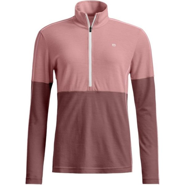 Ortovox 185 Rock'n'Wool Zip Neck, dames, roze