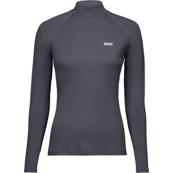 POC Layer Merino Mock Neck Jersey, thermoshirt, dames, donkergrijs