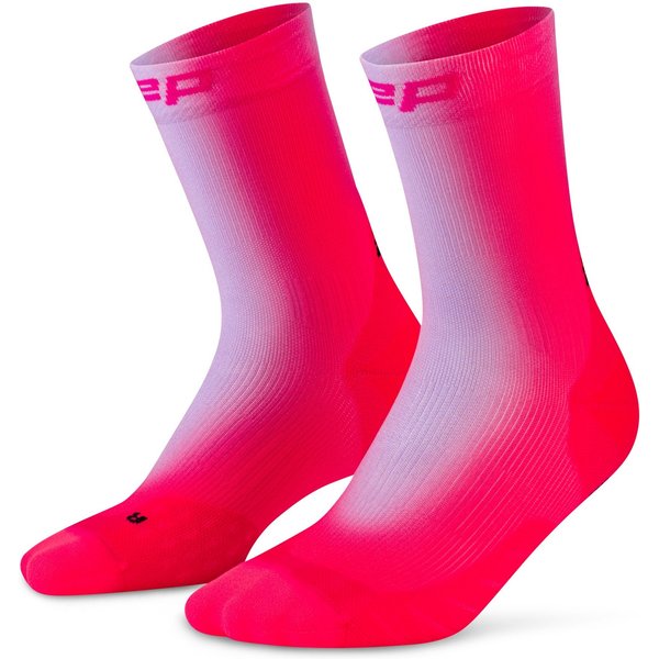 CEP Core Run EDT. GRADIENT Socks Mid Cut 5.0, running socks, women, purple/pink
