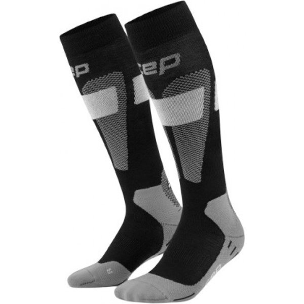 CEP Ski Merino Socks Tall 3.0, ski socks, men, black/grey