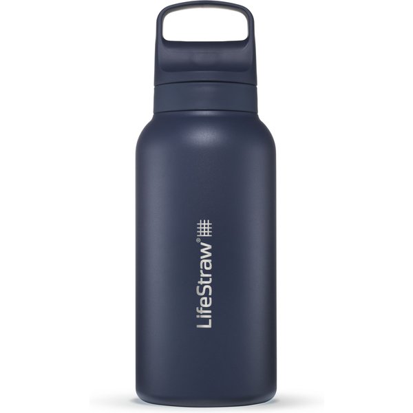 LifeStraw Go 2.0 Stainless Steel Water Filter Bottle, dark blue