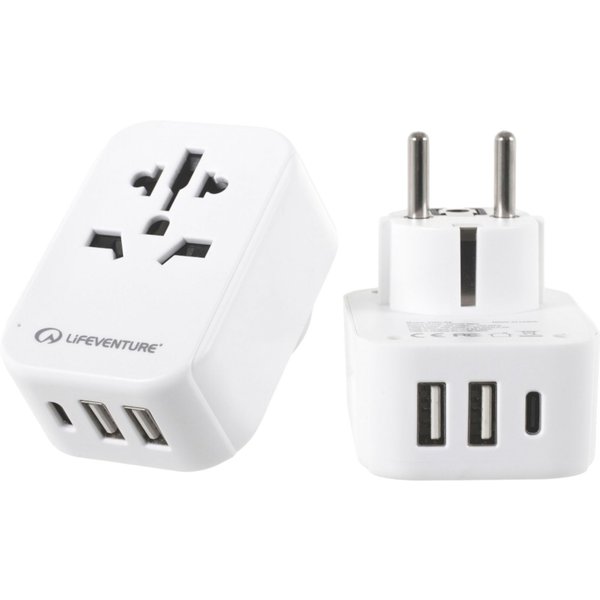 Lifeventure European Travel Adapter with USB + USB C