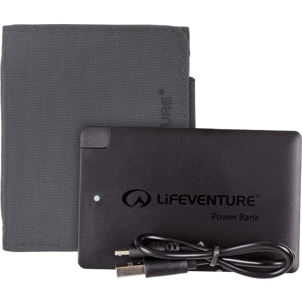Lifeventure RFiD Charger Wallet with power bank, unisex, black