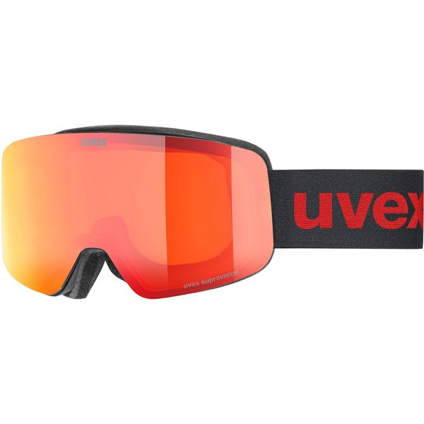 Uvex pwdr FM, ski goggles, junior, black matt/red