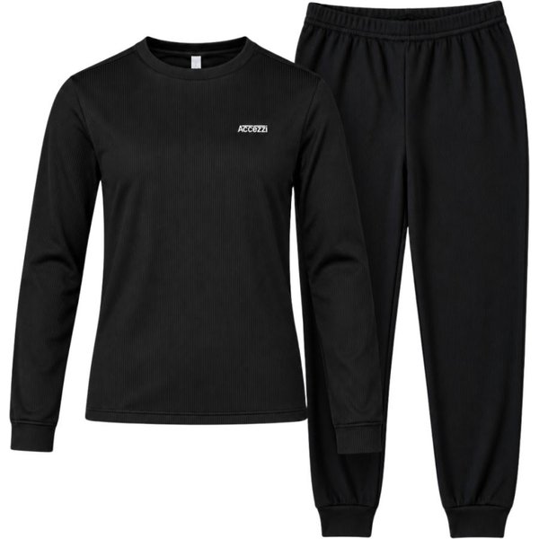 Accezzi Baselayer, intimo termico da sci, donna, nero