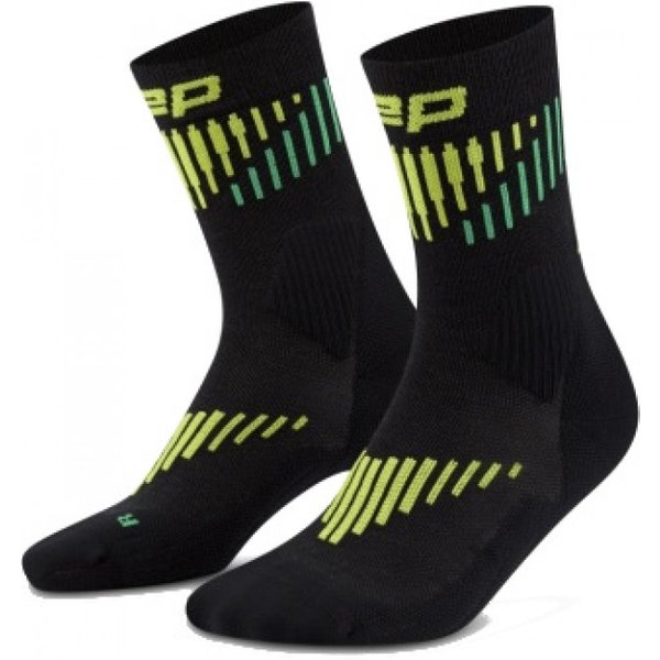 CEP Core Run Merino Socks Mid Cut 3.0, calze da running, donna, nero