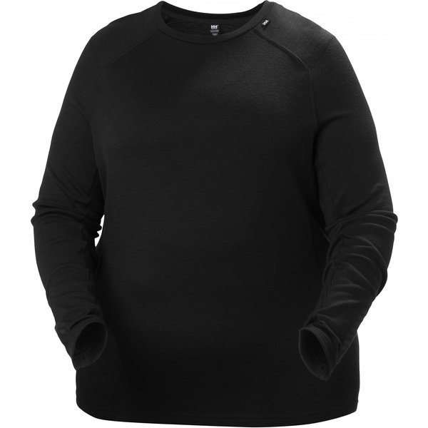 Helly Hansen Lifa Merino Midweight Crew Plus, donna, nero
