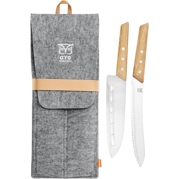 Oyo Duo Hiking Knife Set, set di coltelli, grigio