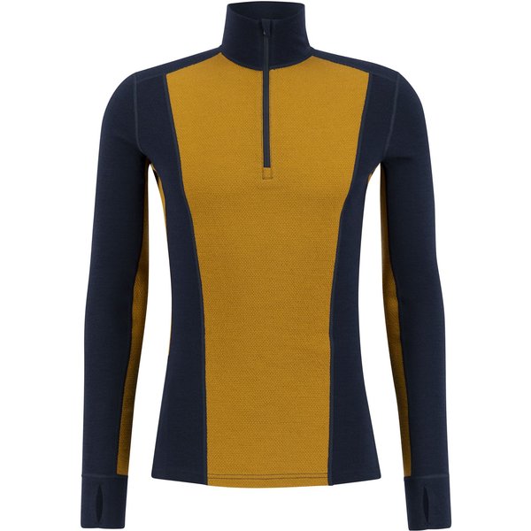 Ulvang Peak Map Half Zip, maglia intima da sci, uomo, blu scuro/cathay spice