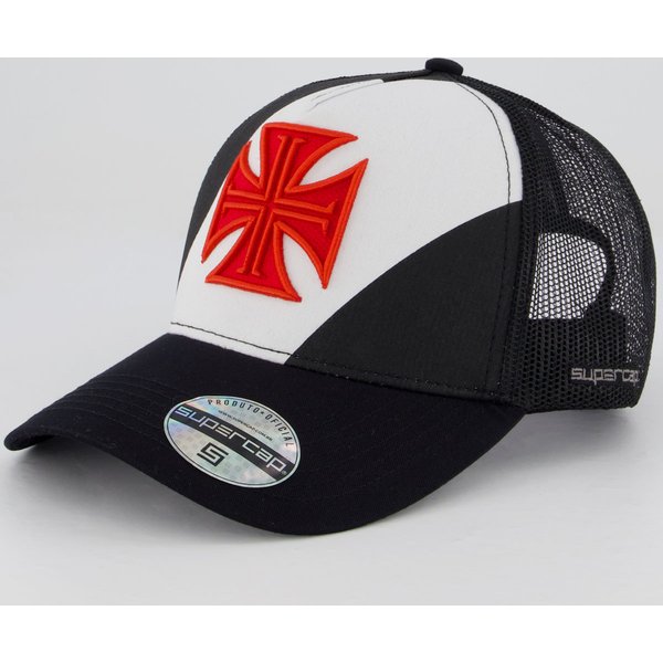 Boné Vasco Trucker Preto e Branco