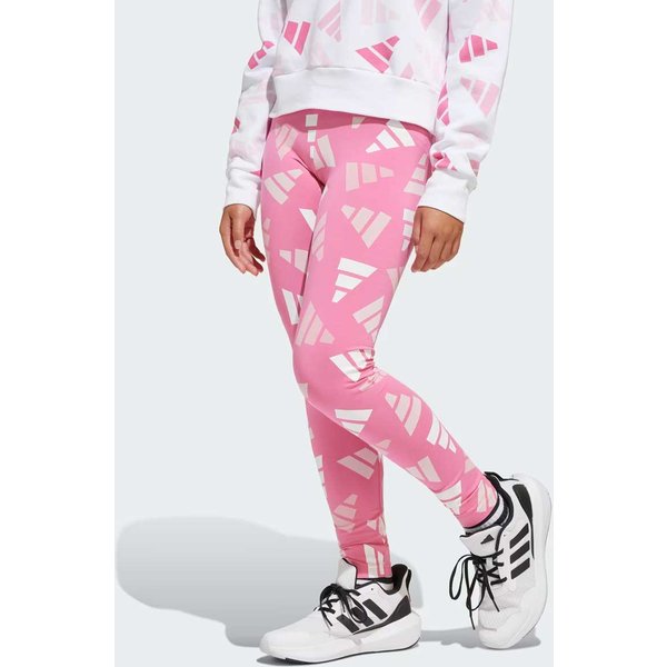 Calça Legging Adidas Seasonal Essentials Logo Celebration Juvenil Rosa