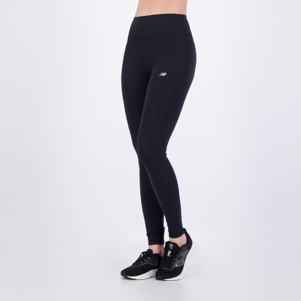 Calça Legging New Balance Harmony High Rise Logo Feminina Preta