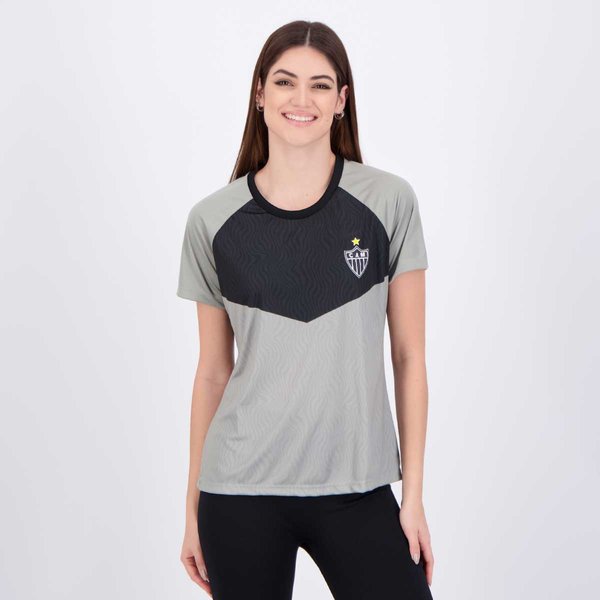 Camisa Atlético Mineiro Skylab Feminina Cinza e Preta