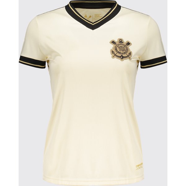Camisa Corinthians Logo Dry Feminina Off White
