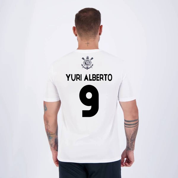 Camisa Corinthians Yuri Alberto 9 Fitness Branca
