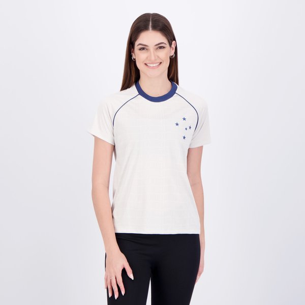 Camisa Cruzeiro Mosaico Feminina Off White