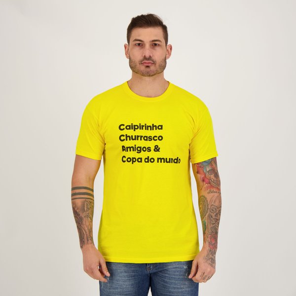 Camiseta Brasil e Churrasco Amarela