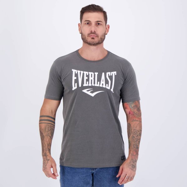Camiseta Everlast Cinza e Branca