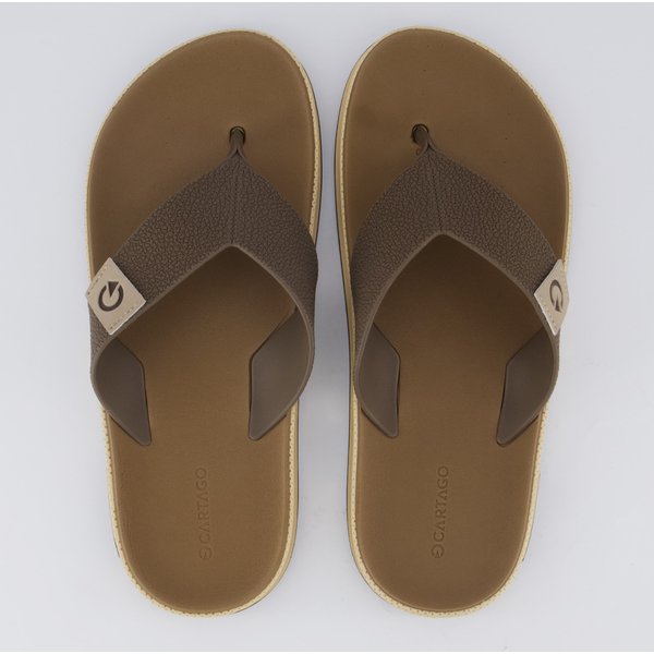 Chinelo Cartago Milão Plus Bege e Marrom