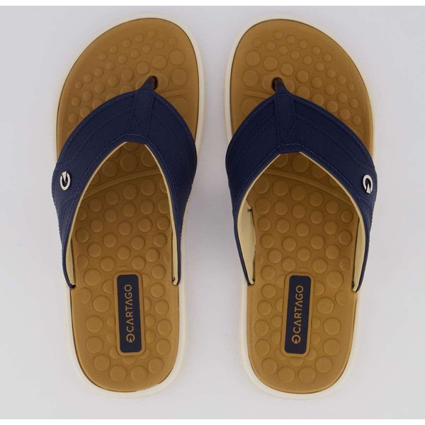 Chinelo Cartago Vêneto III Marinho e Marrom
