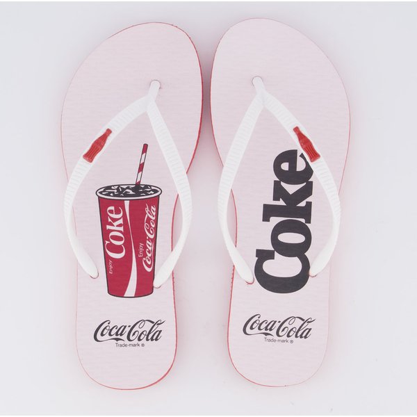 Chinelo Coca Cola Ice Coke Feminino Vermelho e Branco