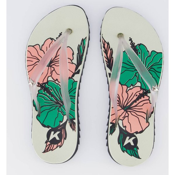 Chinelo Kenner Ibiza Hibisco Feminino Branco