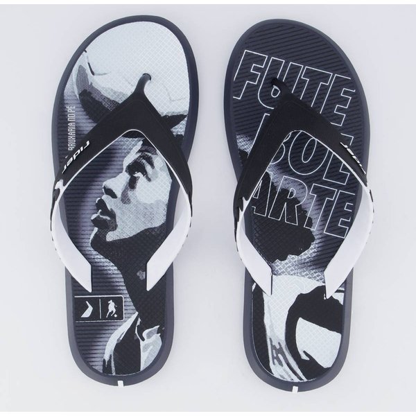 Chinelo Rider R1 Prime R10 Preto e Cinza Claro