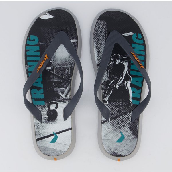 Chinelo Rider R1 Sport Cinza e Preto