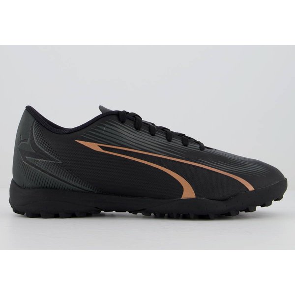 Chuteira Puma Ultra Play TT Society Preta e Rosa