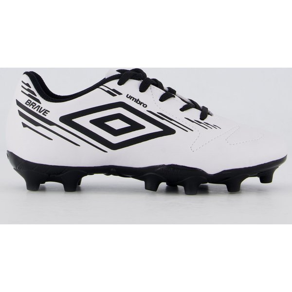 Chuteira Umbro Brave Campo Juvenil Branca e Preta