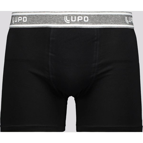 Cueca Boxer Lupo Basic Algodão com Elastano Preta