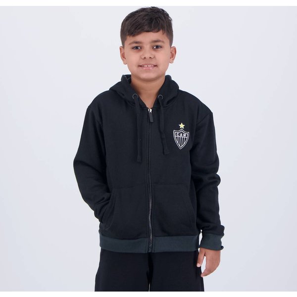 Jaqueta Atlético Mineiro Portlet Infantil Preta