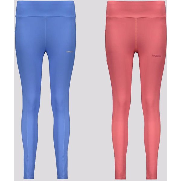 Kit 2 Calças Legging Rainha com Bolso Feminina Azul e Rosa