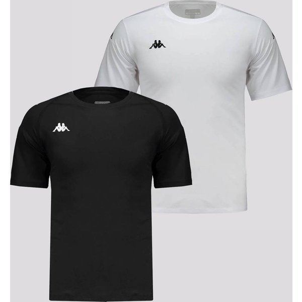 Kit 2 Camisas Kappa Lawson Preta e Branca