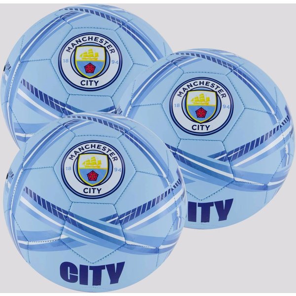Kit 3 Bolas Machester City Estádios Campo Azul