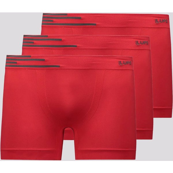Kit 3 Cuecas Boxer Lupo Fiber Man Vermelha